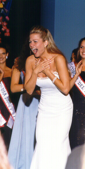 Heather Keckler reacts to winning Miss Arizona USA 2000