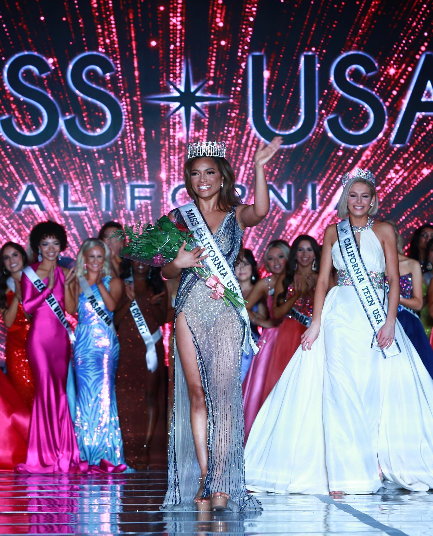 Tiffany Johnson takes her first walk as Miss California USA 2022