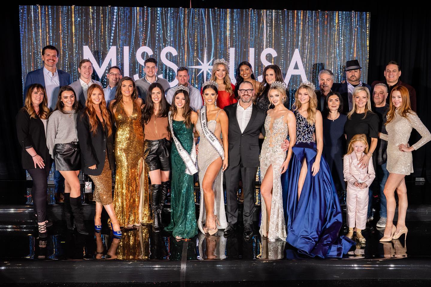 Current and former titleholders and the Clemente Productions crew at Miss Maine USA 2023