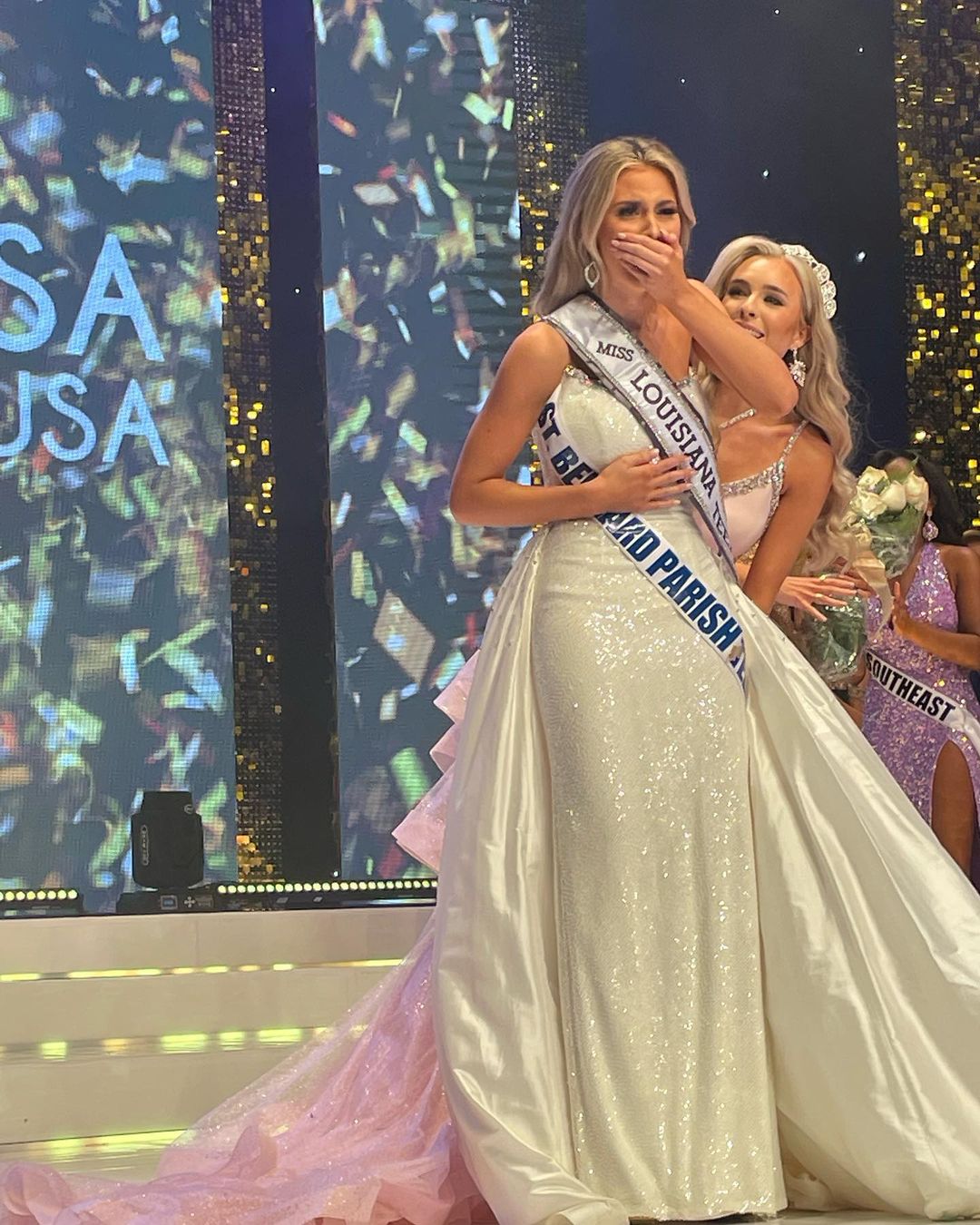 Averi Blyss Crawford reacts to winning Miss Louisiana USA 2023