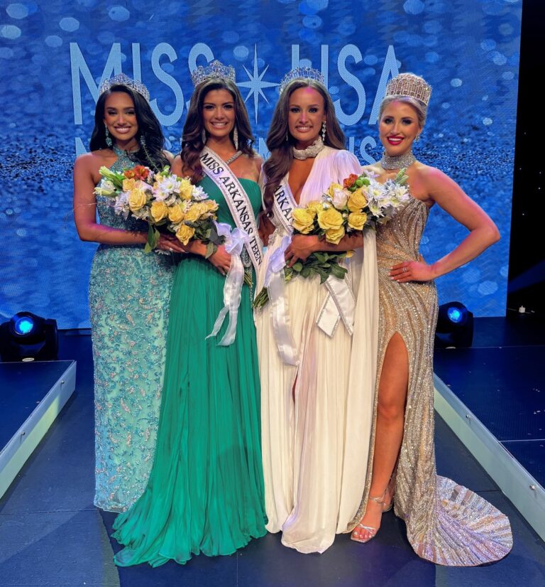 Miss Arkansas Teen USA 2024 Siyona Karkera, Miss Arkansas Teen USA 2025 Jewelia Reece, Miss Arkansas USA 2025 Olivia Halsey and Miss Arkansas USA 2024 Madeline Bohlman