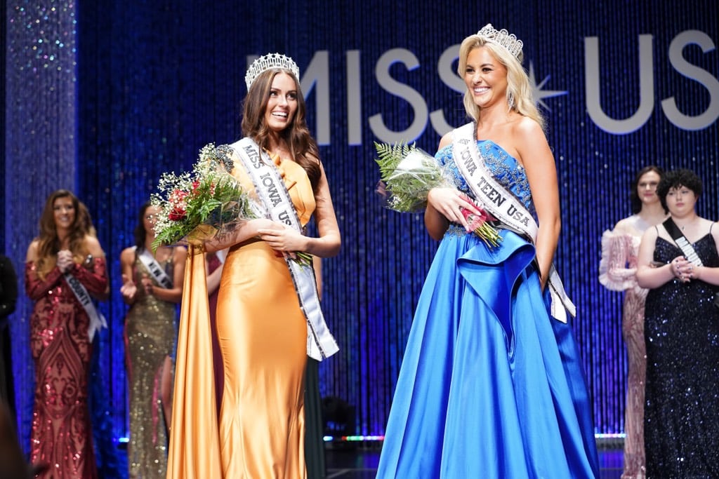 Grace Lynn Keller and Madeline Erickson take their first walk as Miss Iowa USA 2023 and Miss Iowa Teen USA 2023