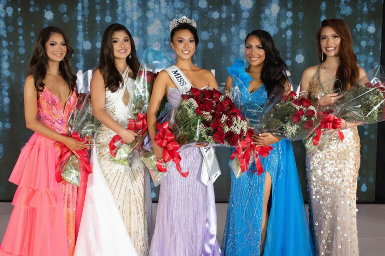 Miss Hawaii Teen USA 2026 top five • Kainani Batacan-Brighter (3RU), Lynnzee Nakamoto (2RU), Olivia Tom (Miss HI Teen USA), Lehani Coloma (1RU), Jolie Polyascko (4RU)