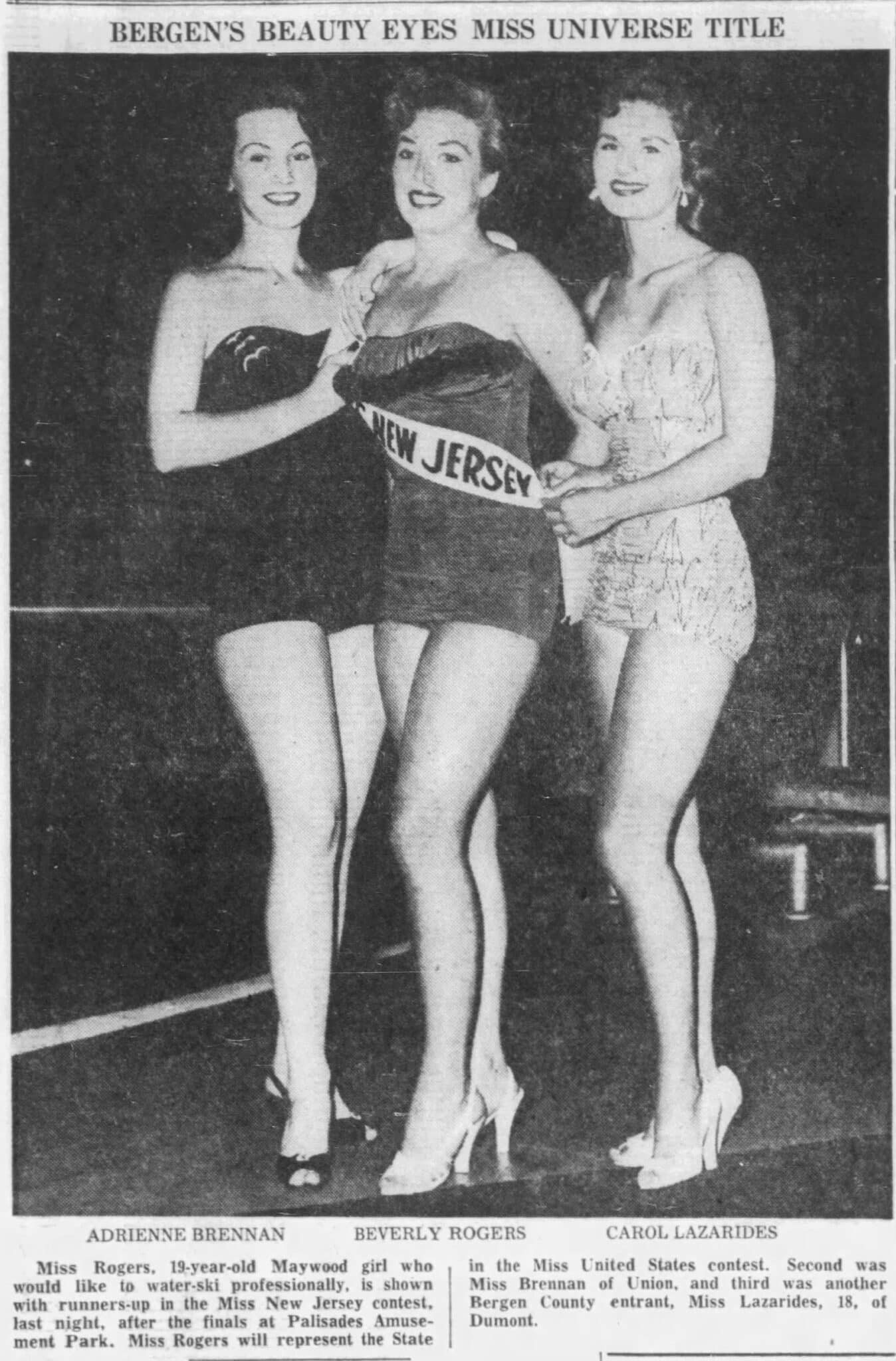 Beverly Rogers is crowned Miss New Jersey USA 1955