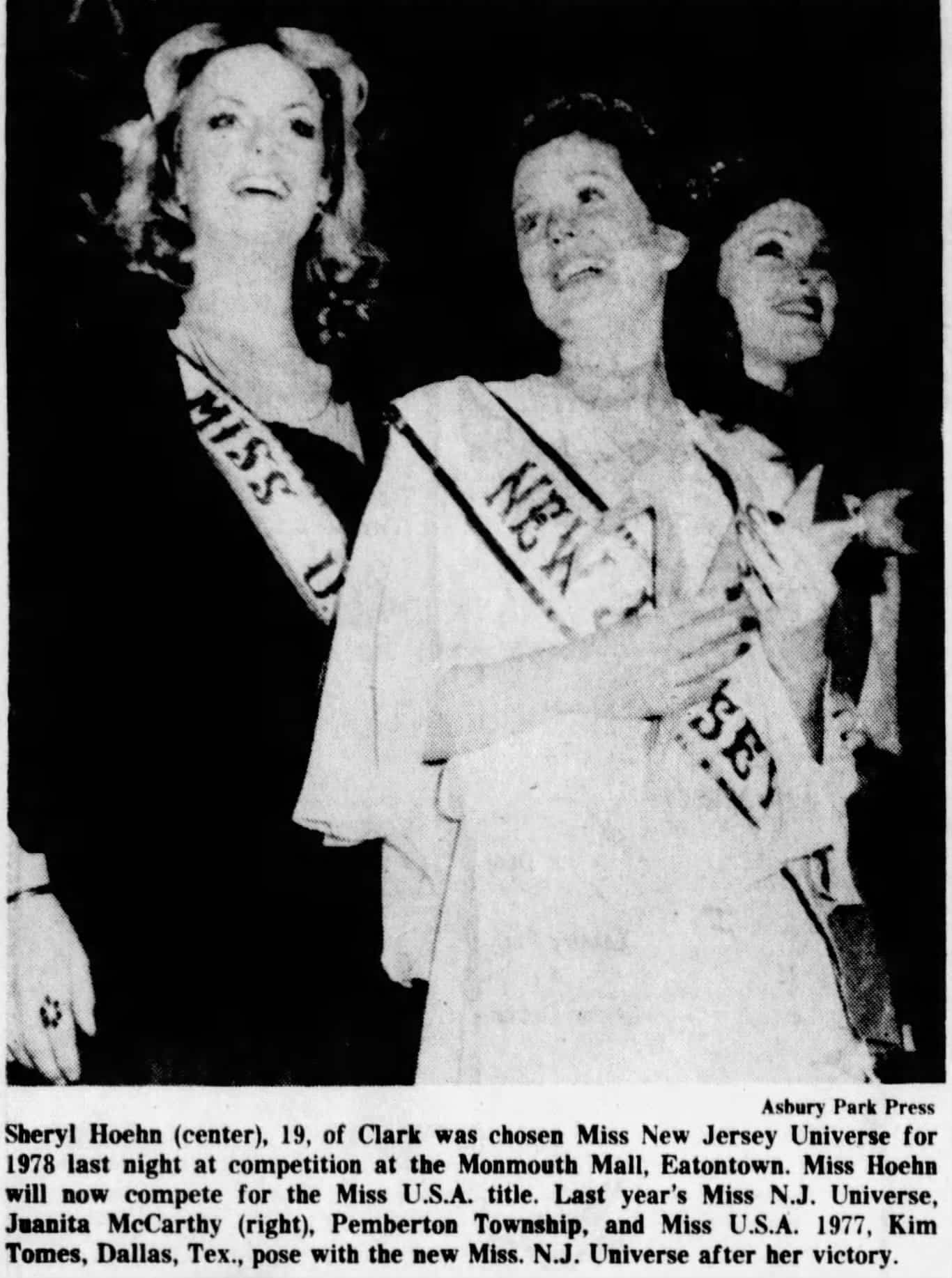 Sheryl Ann Hoehn is crowned Miss New Jersey USA 1978