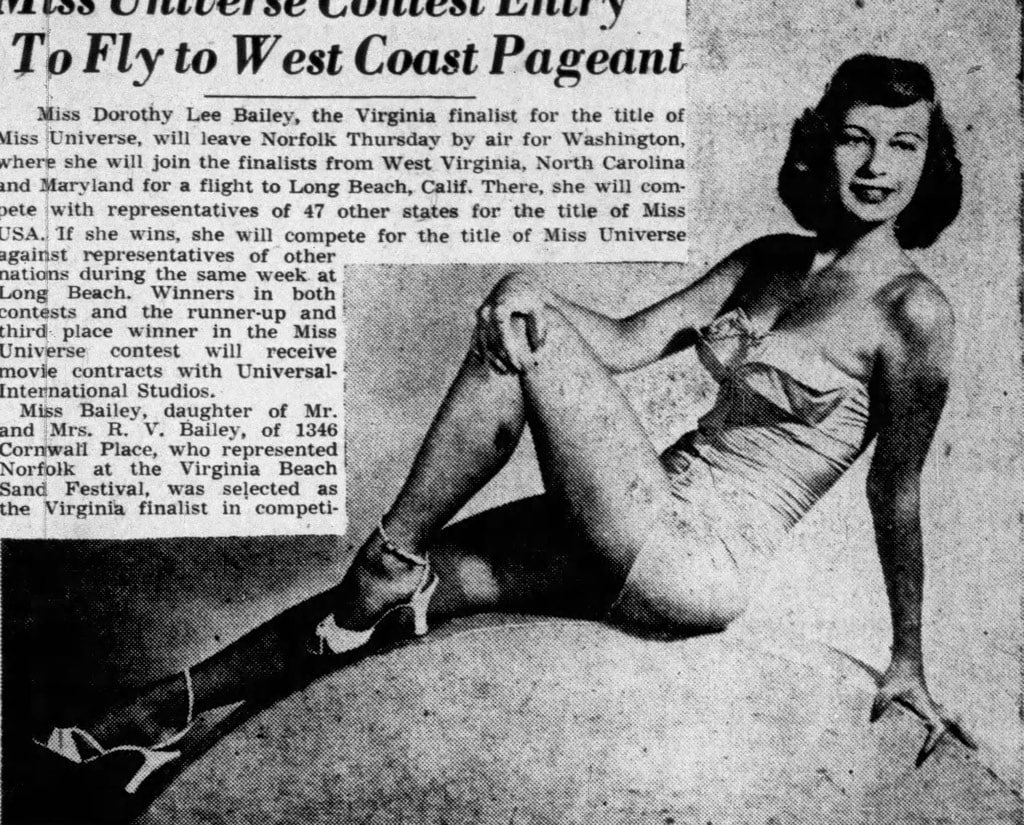 Miss Virginia USA 1953 Dorothy Lee Bailey