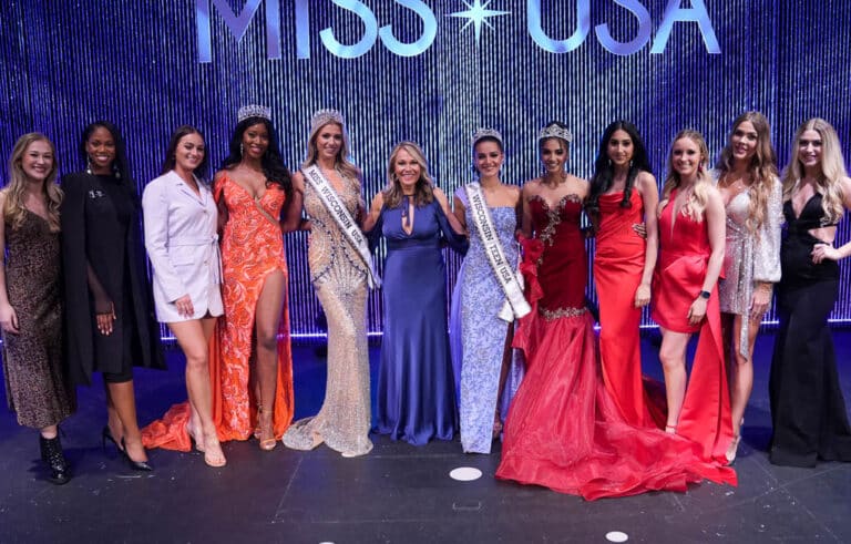 Former titleholders at Miss WI USA 2023 • Miss Wisconsin USA 2017 Skylar Witte, Miss Wisconsin USA 2018 Hollis Brown, Miss Wisconsin USA 2023 Alexis Loomans, director Denise Heitkamp, Miss Wisconsin Teen USA 2023 Shelby Hohneke, Miss Wisconsin Teen USA 2022 Sage Gundelly,  Miss Wisconsin Teen USA 2021 Shreya Gundelly,  Miss Wisconsin Teen USA 2016 Karly Knaus, Miss Wisconsin Teen USA 2015 Kenna Mia Harke