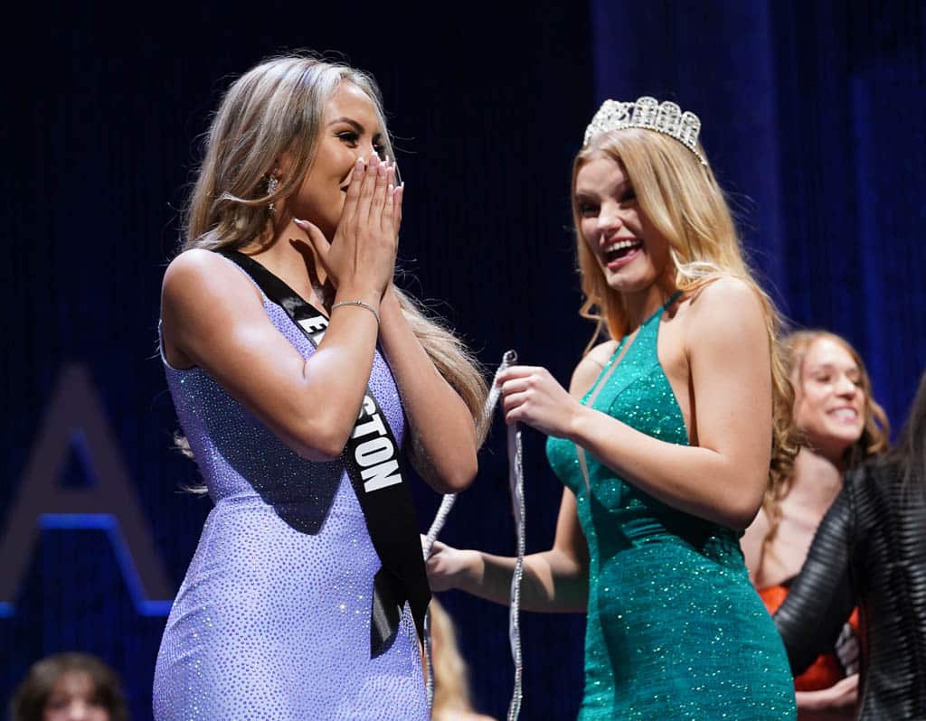 Victoria Salas reacts to winning Miss Wyoming Teen USA 2023