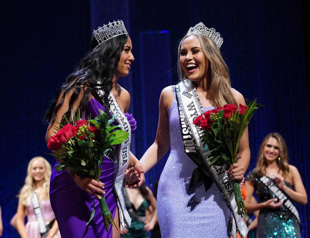 Beck Bridger and Victoria Salas take their first walk as Miss Wyoming USA 2023 and Miss Wyoming Teen USA 2023